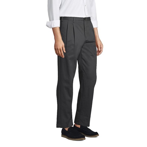 Lands' End Men's Traditional Fit No Iron Cuffed Chino Pants 30